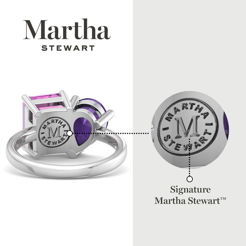 Martha Stewart 4 3/4ctw. Pink Sapphire & Amethyst Two Stone Ring In Sterling Silver image number null